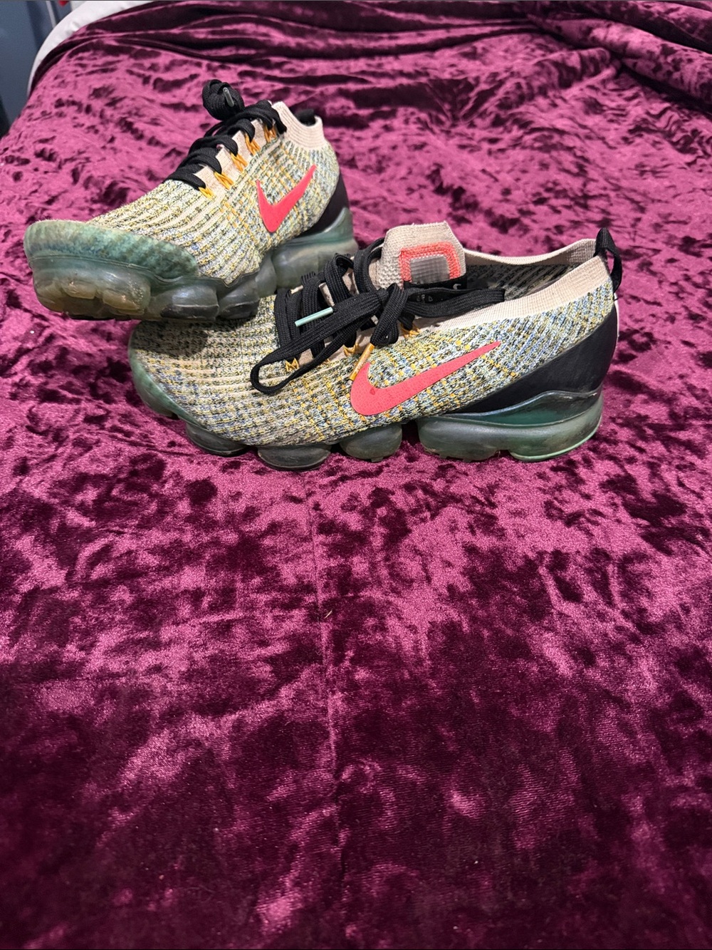 Nike Women’s Multicolor Flyknit VaporMax with Coral Swoosh